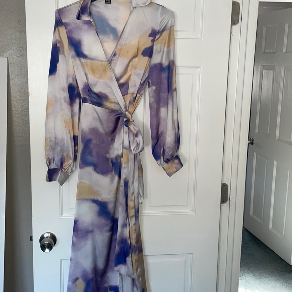 Wrap Tie Dye Shirt Dress